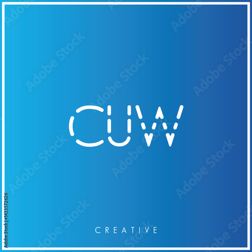 CUW Creative Minimal monogram and logo. Elegant leaves. Modern design. Premium Vector latter logo design. Creative Logo. Vector Illustration logo. letters Logo. Brand Identity Logo. Company Logo.