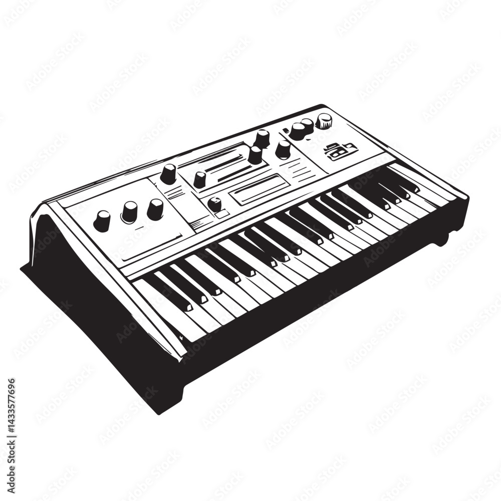 Fototapeta premium synthesizer isolated on white