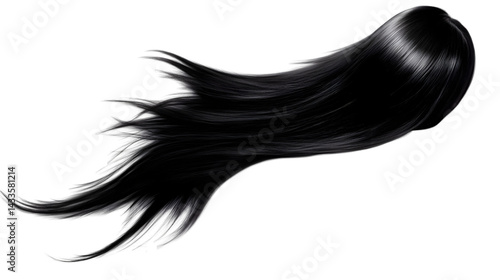 Obraz na płótnie Realistic Black Hair Strand with Transparent Background Isolated w salonie