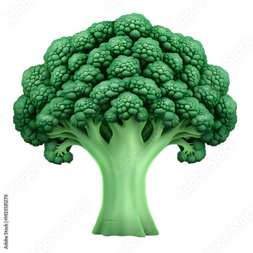 Obraz na płótnie Realistic Broccoli Illustration With Green Tones Isolated On Black Background w salonie