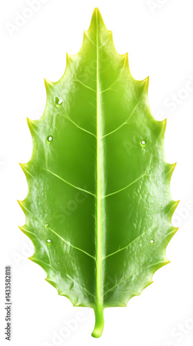 Obraz na płótnie Realistic Illustration of Single Green Leaf on Transparent Background w salonie