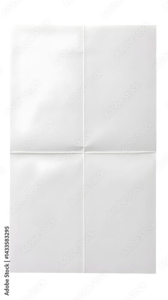 Realistic Image of Folded White Paper Sheet on Black Background