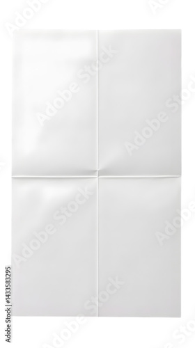 Realistic Image of Folded White Paper Sheet on Black Background
