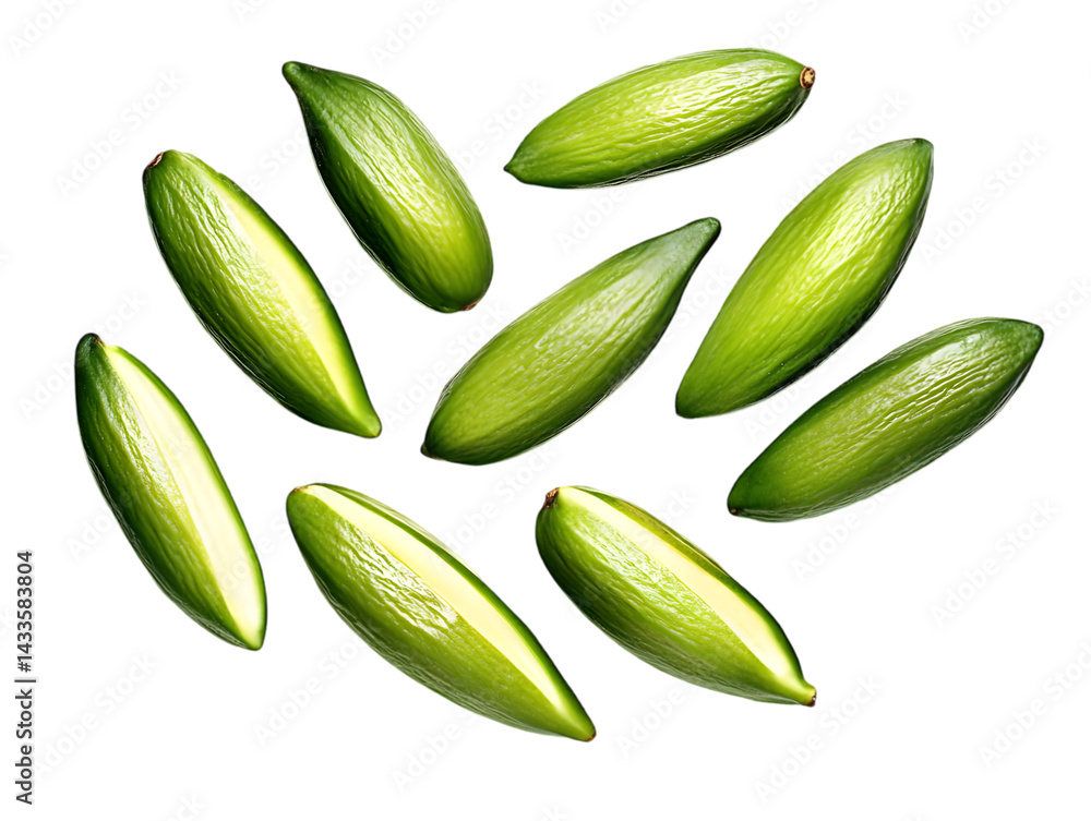 Realistic Isolated Green Leaves on Transparent Background Photo