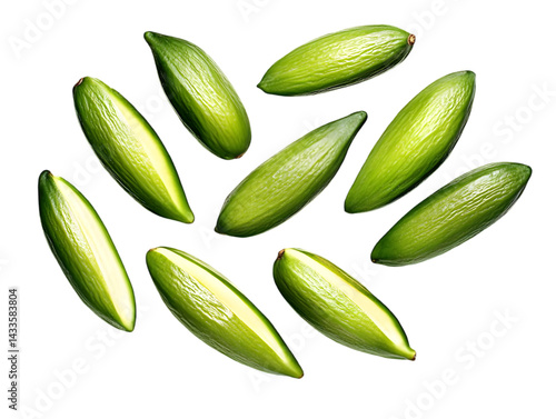Obraz na płótnie Realistic Isolated Green Leaves on Transparent Background Photo w salonie