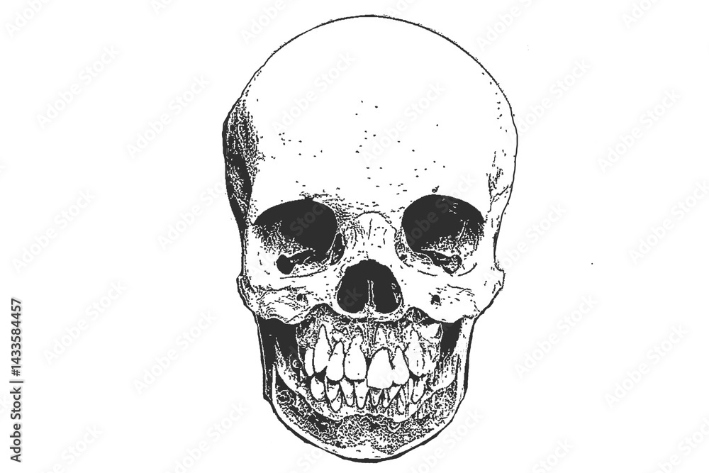 Obraz premium Human skull Isolated on transparent background