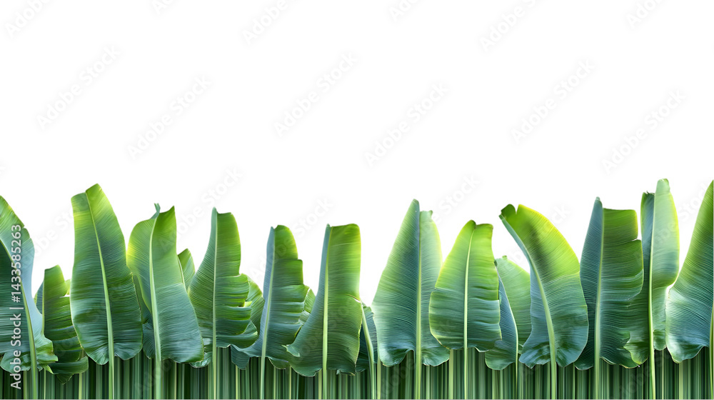 Realistic Photo Of Green Leaves And Stems On Transparent Background