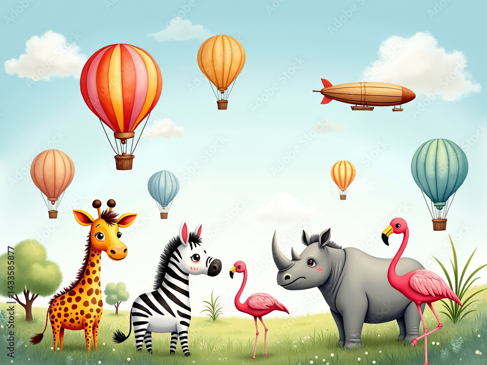 Naklejka premium set of funny animals