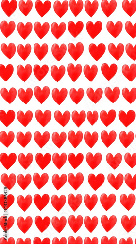 Obraz na płótnie Red Watercolor Hearts Isolated On Transparent Black Background Illustration w salonie