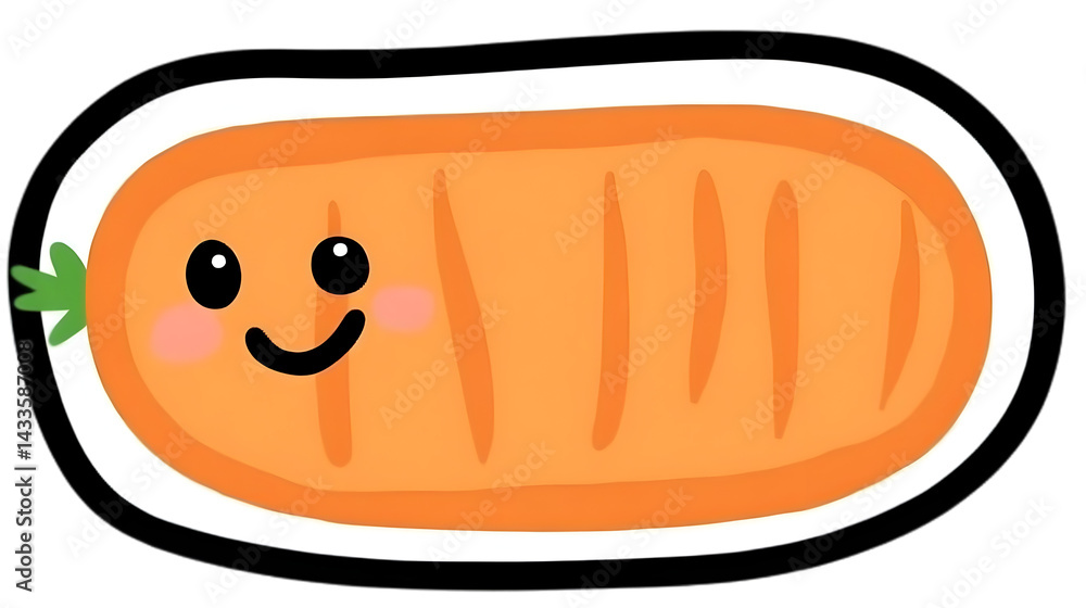 Smiling Cartoon Carrot Illustration On Transparent Background
