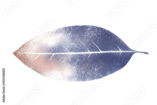 Obraz na płótnie Transparent Leaf Illustration with Veins and Subtle Colors Isolated w salonie