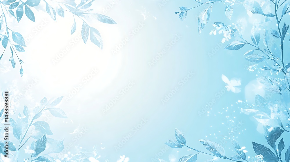 Blue Spring Floral Frame Background. Blue Spring Floral Frame Background.