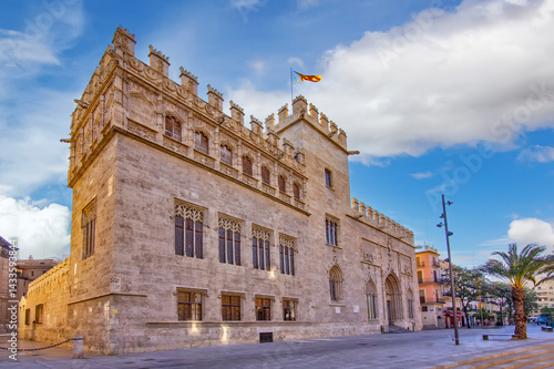 The Lonja de la Seda is a Gothic-style civil building in Valencia, Spain - exterior
