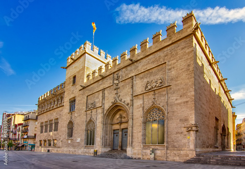 The Lonja de la Seda is a Gothic-style civil building in Valencia, Spain - exterior