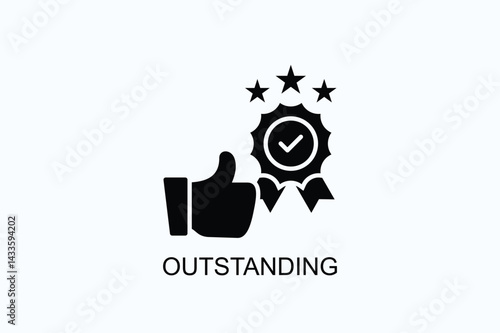 Outstanding Icon Or Logo Isolated Illustration