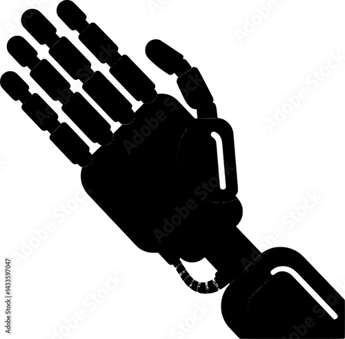 robotic hand holding vector