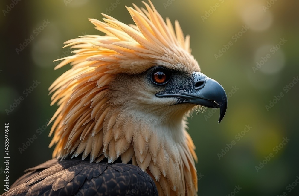Fototapeta premium image of an Eagle perched on a sturdy tree branch