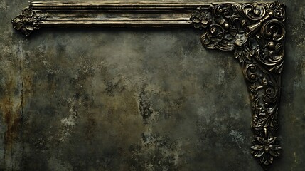 Antique Corner Frame with Grunge Background.