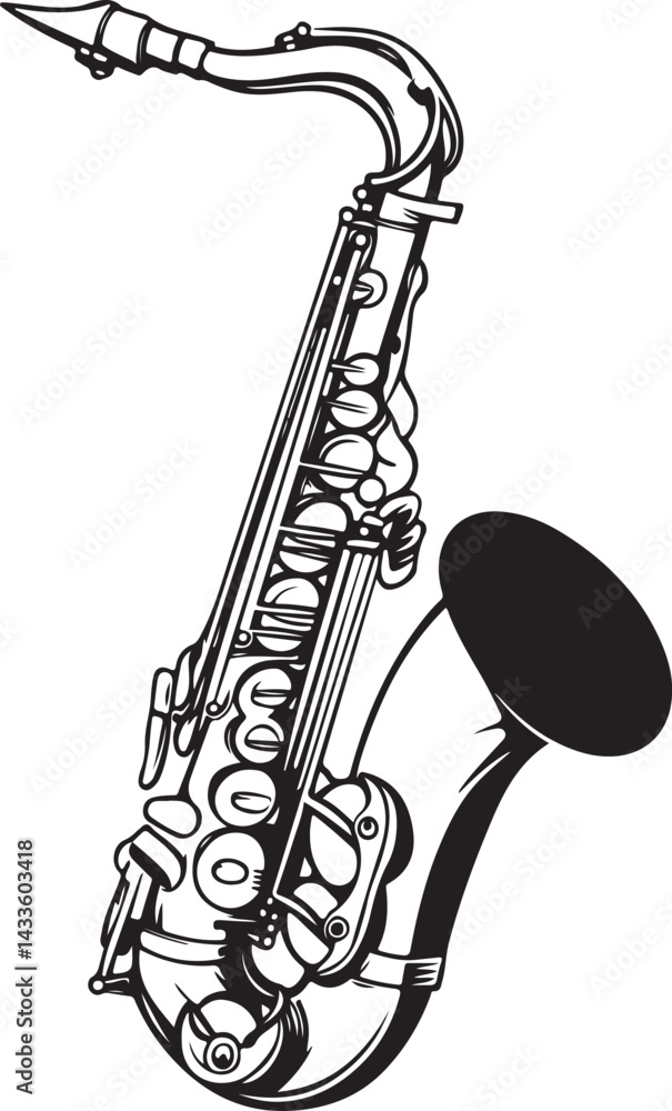 saxophone on a white background
