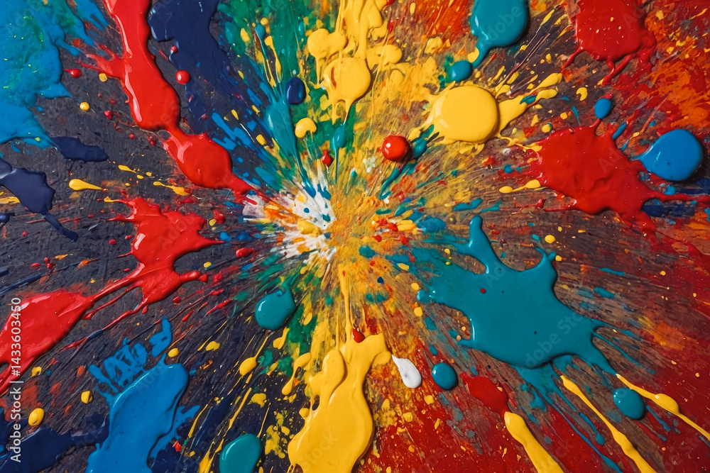 Fototapeta premium Colorful Paint Splatters Explosion