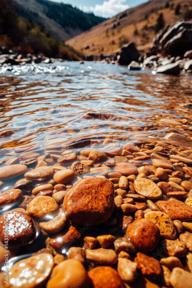 Crystal Clear Riverbed Stones
