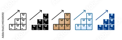 Stock Increase Icon Set Multiple Style Collection