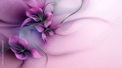 Abstract Purple Floral Design.