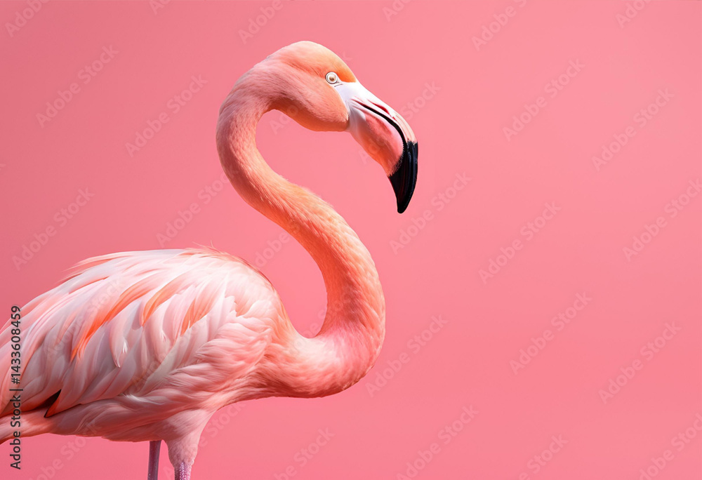 Fototapeta premium pink flamingo in the zoo