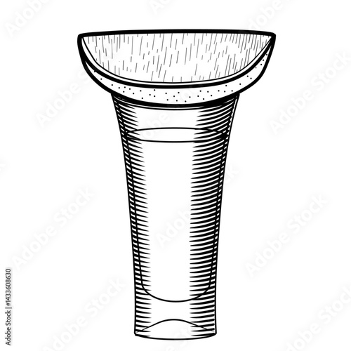 Line art style drawing of champagne cork. Color sketch for prosecco and sparkling wine cork on isolated background. For packaging and design.