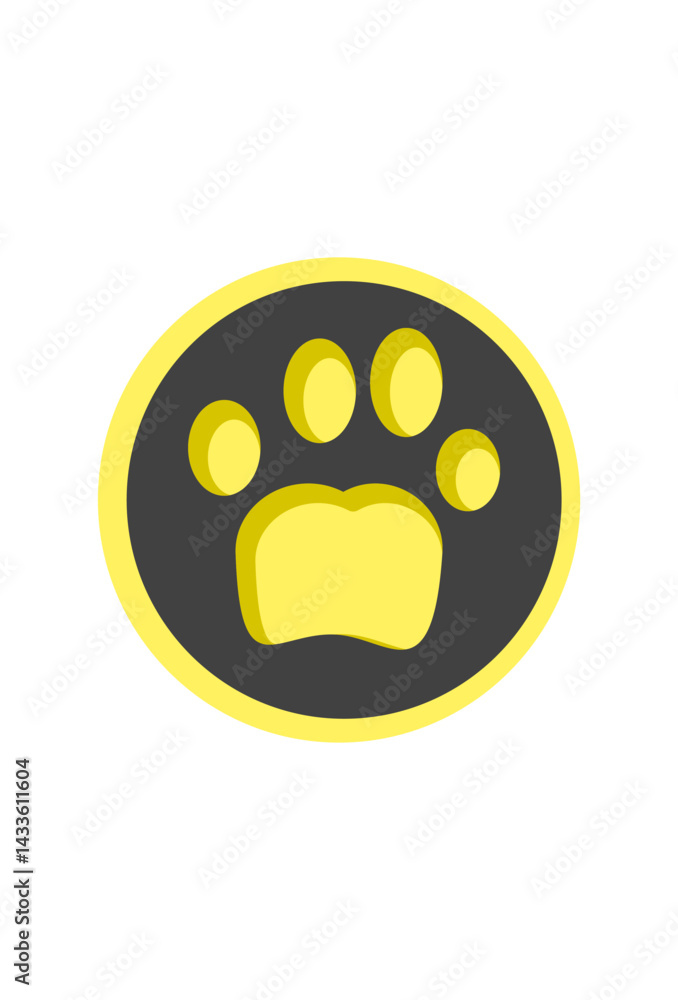 Fototapeta premium Cute animal footprint design, possibly for a pet business