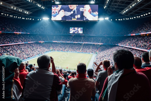 Obraz na płótnie Crowd of Soccer Fans Watching a Game w salonie