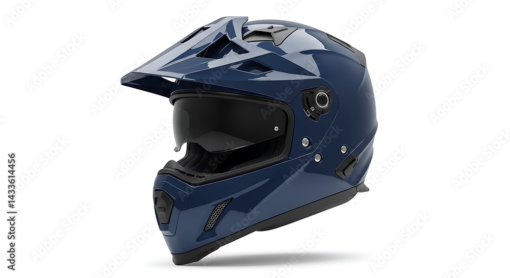 Fototapeta premium Motorcycle helmet, on a white background