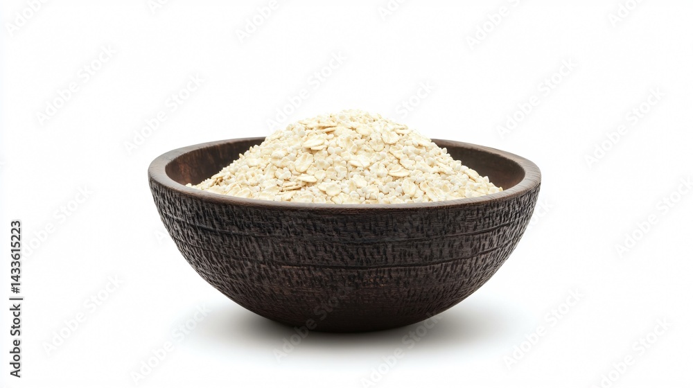 Nutritious Bowl of Oatmeal on White Background - Ideal for Health and Wellness Concepts Nutritious Bowl of Oatmeal on White Background - Ideal for Health and Wellness Concepts