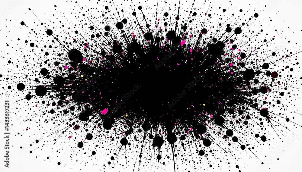 Abstract Black Ink Splashes on White Background Art Design Abstract Black Ink Splashes on White Background Art Design