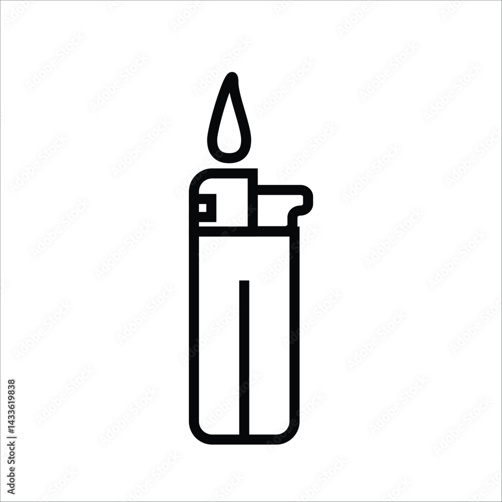 lighter vector icon line template lighter vector icon line template