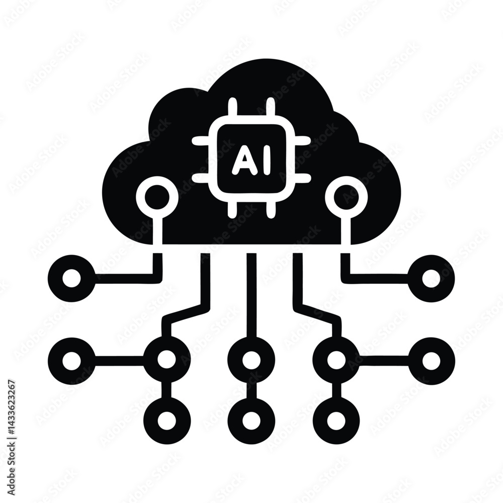 Modern AI Cloud Network Silhouette Icons in Vector Format for Digital Interfaces
Modern AI Cloud Network Silhouette Icons in Vector Format for Digital Interfaces