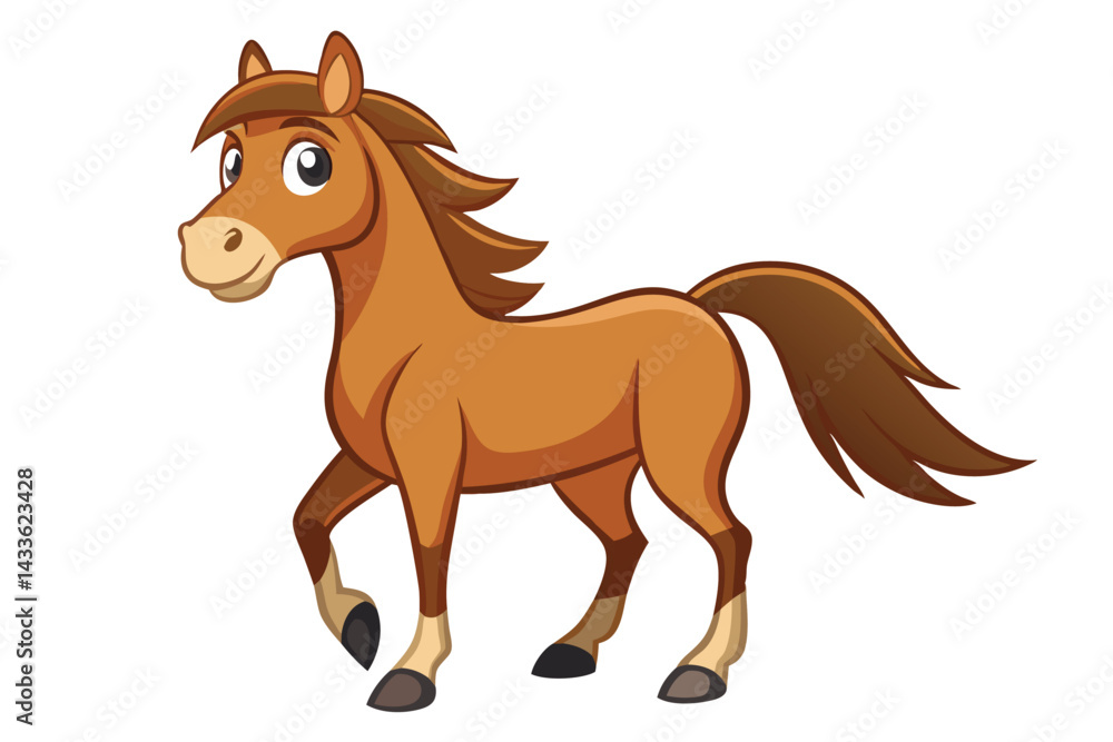 horse cartoon vector illustration on white. horse cartoon vector illustration on white.