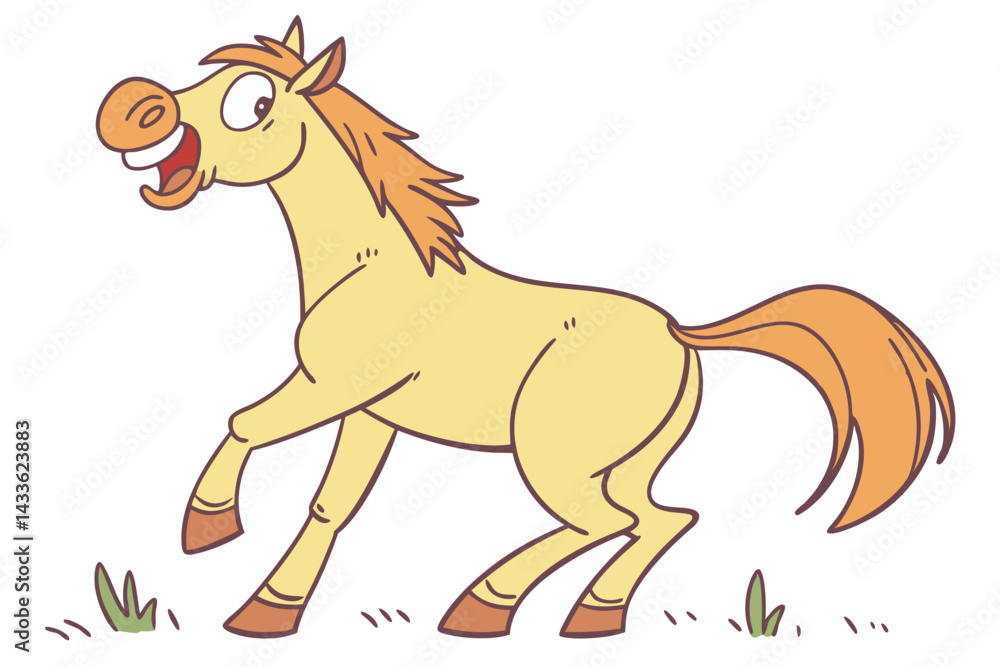 horse cartoon vector illustration on white. horse cartoon vector illustration on white.