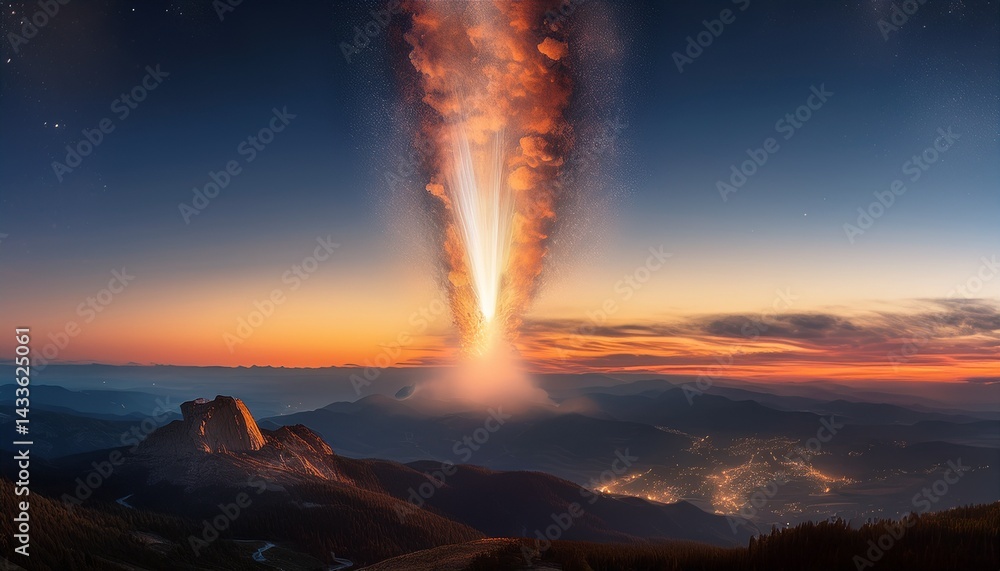 Fototapeta premium A perfect blend of natural beauty and cosmic wonder.