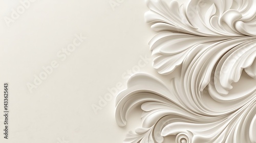Elegant White Ornate Design. (1)