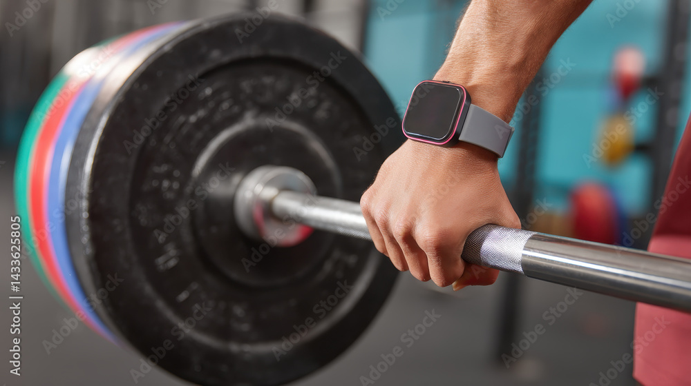 player lifting weights in gym monitoring stats on fitness watch dynamic performance improvement player lifting weights in gym monitoring stats on fitness watch dynamic performance improvement