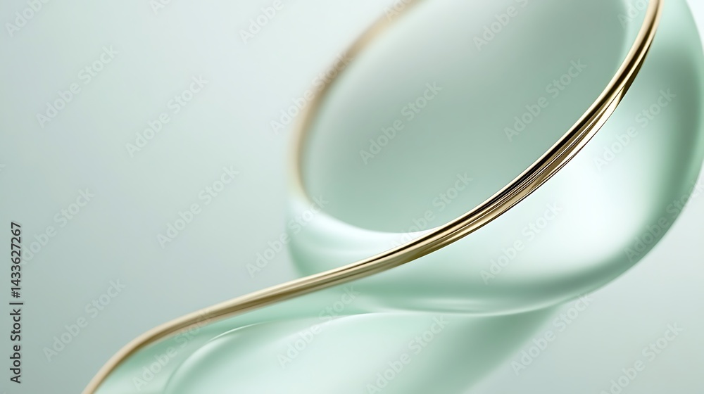 Fototapeta premium Abstract Green Glass Curves.