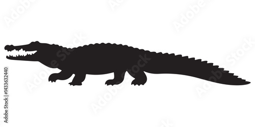 Crocodile and reptile collection on white and black backgrounds