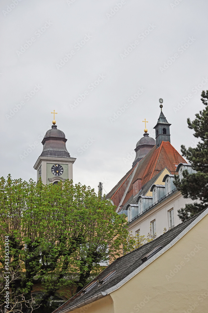 Old town streets in Linz, Austria