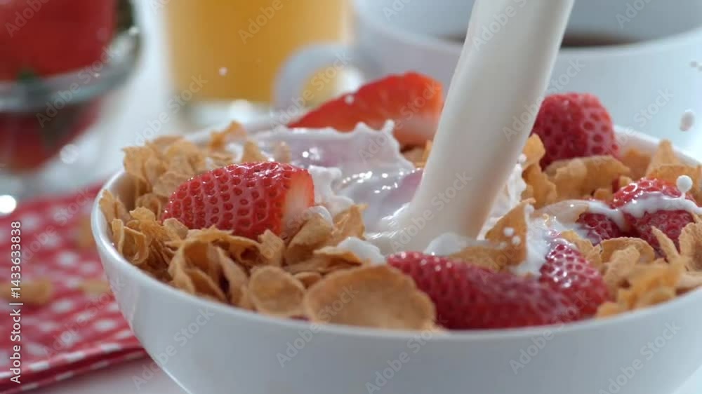muesli with yogurt and strawberries muesli with yogurt and strawberries