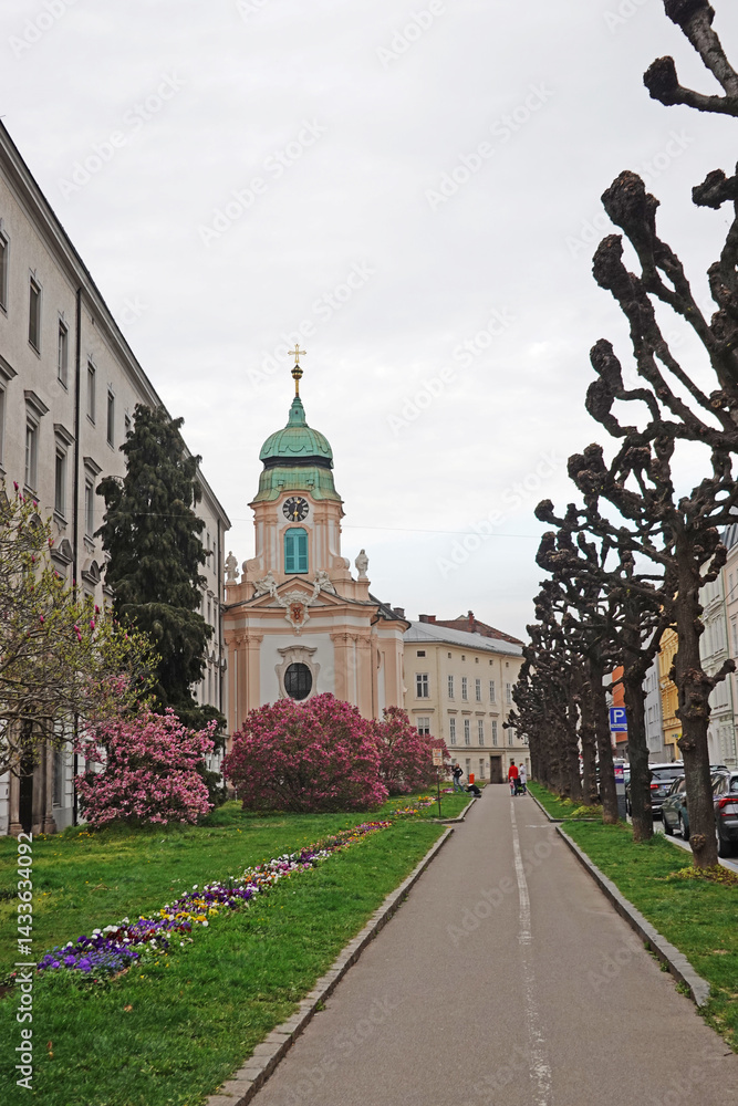 Old town streets in Linz, Austria