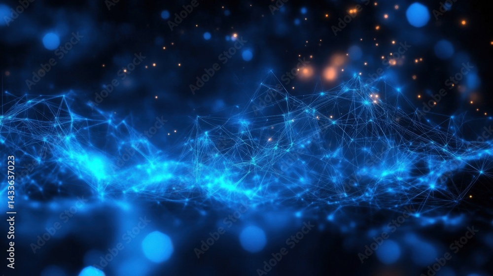 Obraz premium Abstract Network Connections in Deep Space