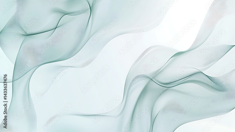 Fototapeta premium Flowing Teal Abstract Curves.