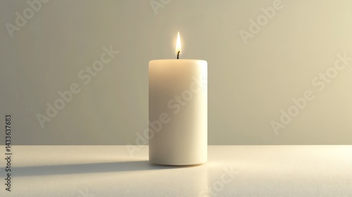 Wallpaper Mural Elegant White Candle on White Background Mockup for Creative Designs Torontodigital.ca