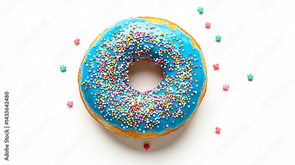 Delicious Donuts with Blue Glaze and Multicolor Sprinkles for Sweet Treats Delicious Donuts with Blue Glaze and Multicolor Sprinkles for Sweet Treats